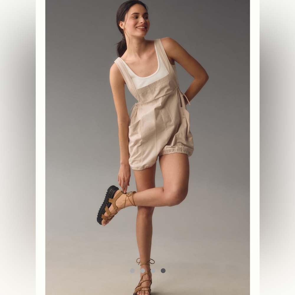 Daily Practice by Anthropologie Sleeveless Romper Size M Beige